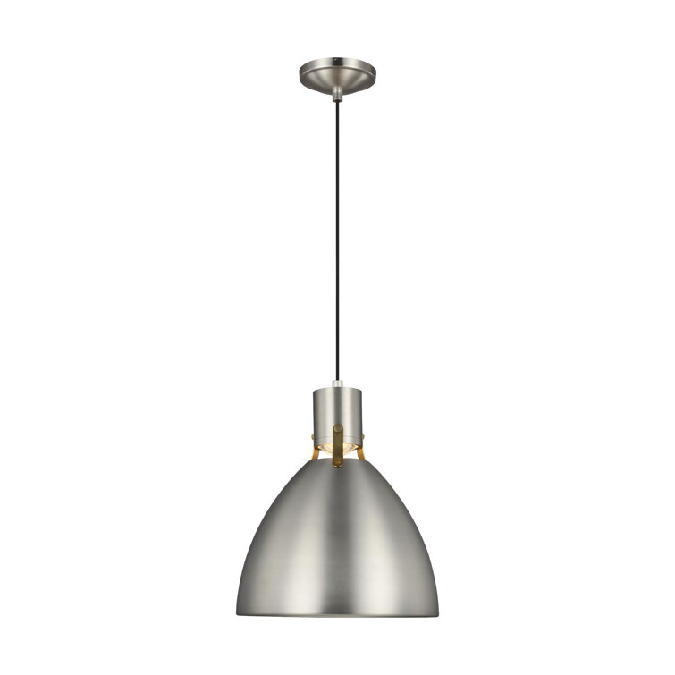 Satin Nickel Single Light LED Indoor/Outdoor Bowl Pendant