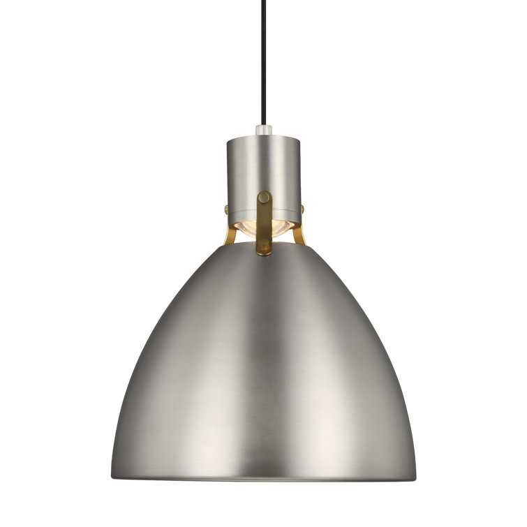 Satin Nickel Single Light LED Indoor/Outdoor Bowl Pendant