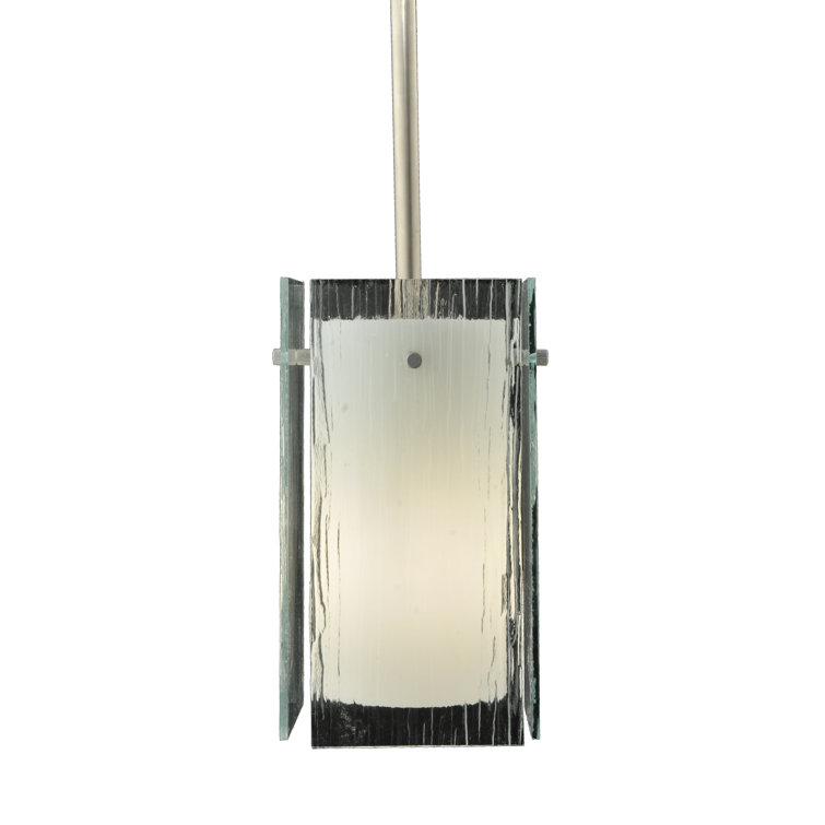 Metro Mist Glass and Nickel Mini Pendant Light