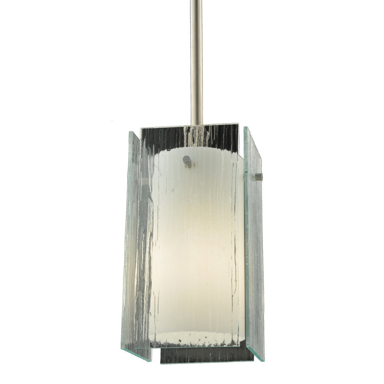 Metro Mist Glass and Nickel Mini Pendant Light