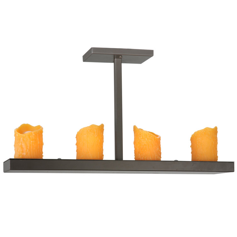 Timeless Bronze 4-Light Kitchen Island Pendant with Glass Accents
