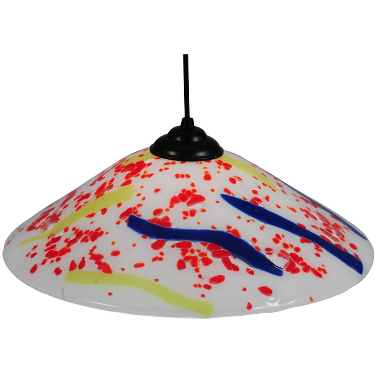 Metro Fusion 18" Black Glass Single Pendant Light