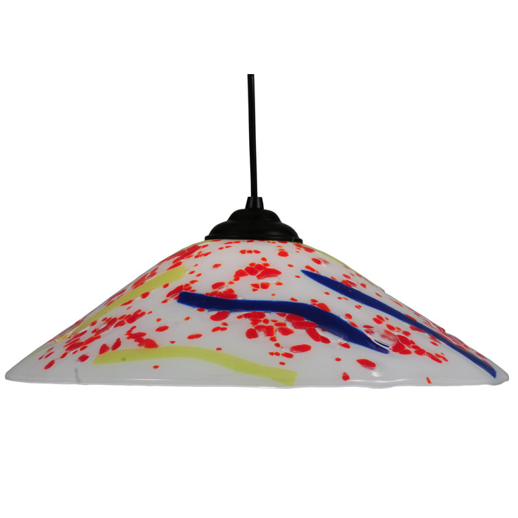 Metro Fusion 18" Black Glass Single Pendant Light