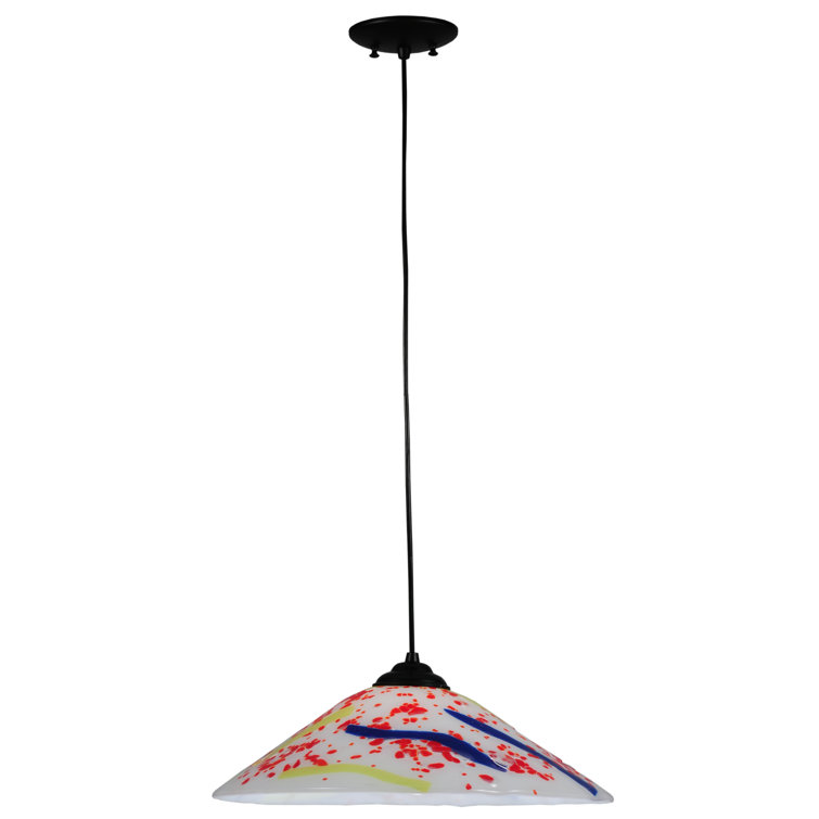 Metro Fusion 18" Black Glass Single Pendant Light