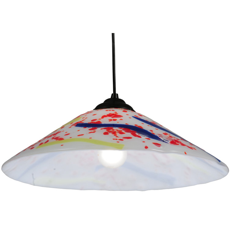 Metro Fusion 18" Black Glass Single Pendant Light