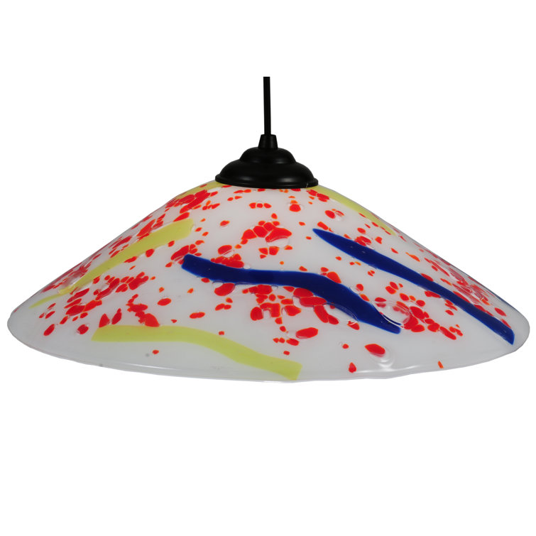 Metro Fusion 18" Black Glass Single Pendant Light