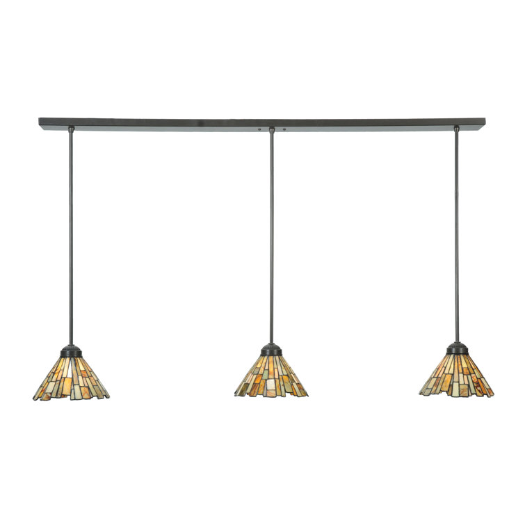 Timeless Bronze 3-Light Glass Kitchen Island Pendant