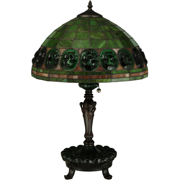 24" Mahogany Bronze Stained Glass Table Lamp