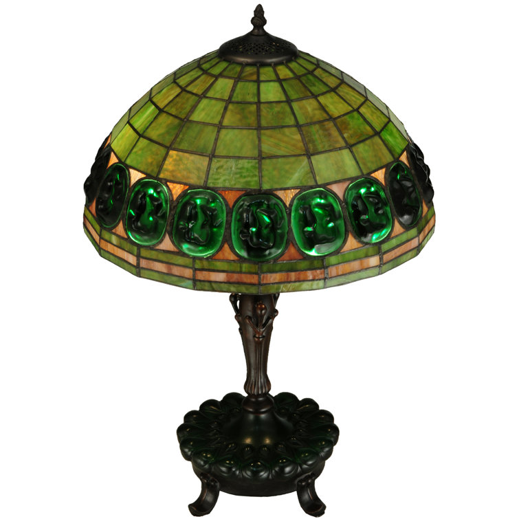 24" Mahogany Bronze Stained Glass Table Lamp
