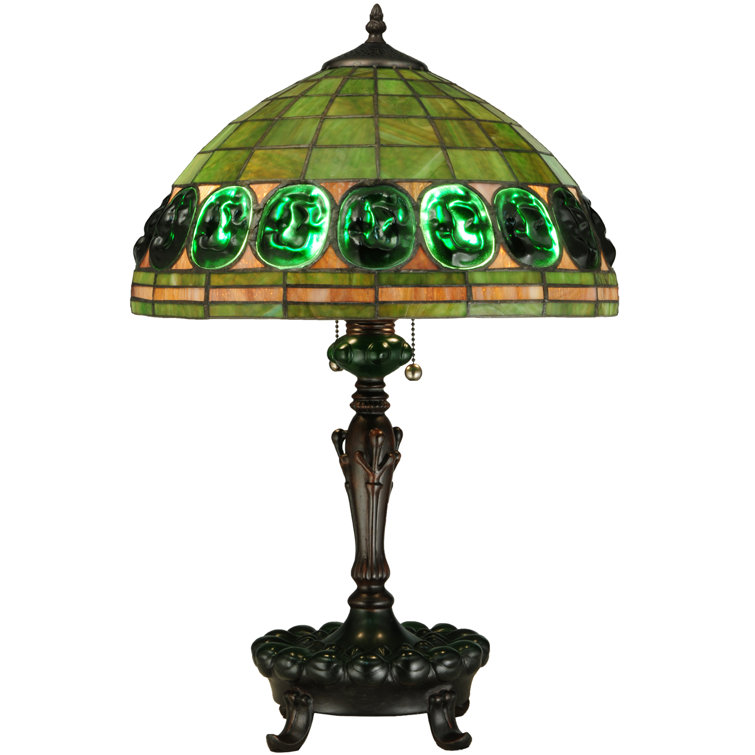 24" Mahogany Bronze Stained Glass Table Lamp