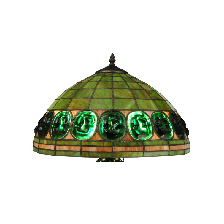 24" Mahogany Bronze Stained Glass Table Lamp