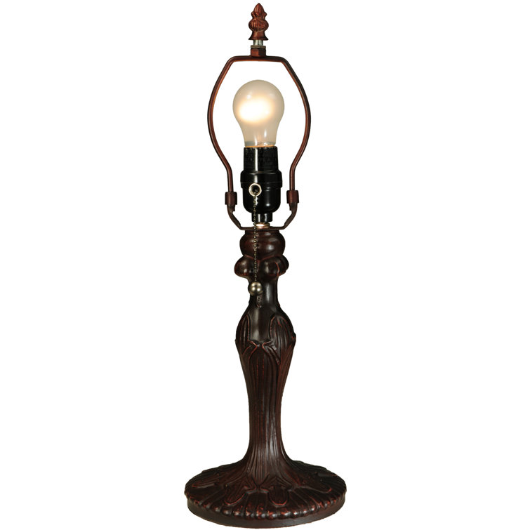 Tiffany Style Stained Glass Table Lamp with Bronze Base