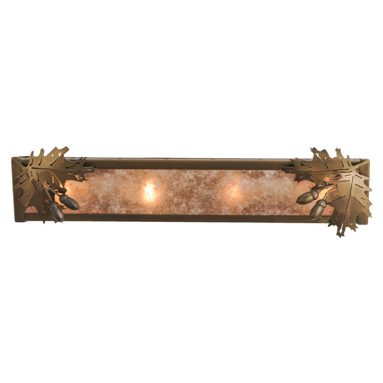 Rustic Lodge Oak Leaf & Acorn 24" Bronze Vanity Light