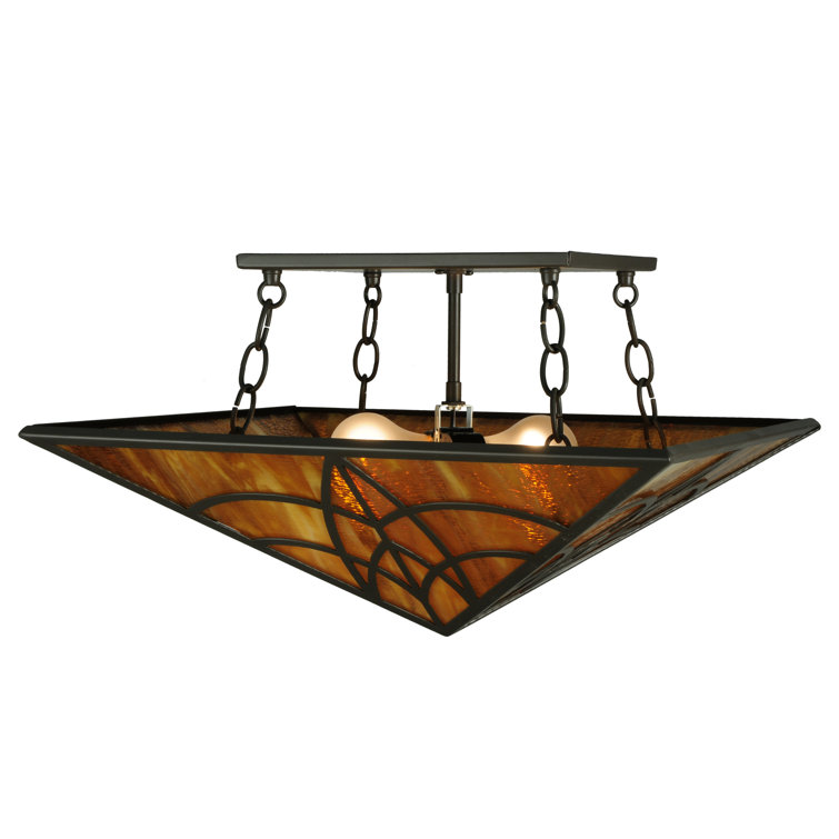 Scottsdale Bronze 2-Light Indoor/Outdoor Glass Flush Mount