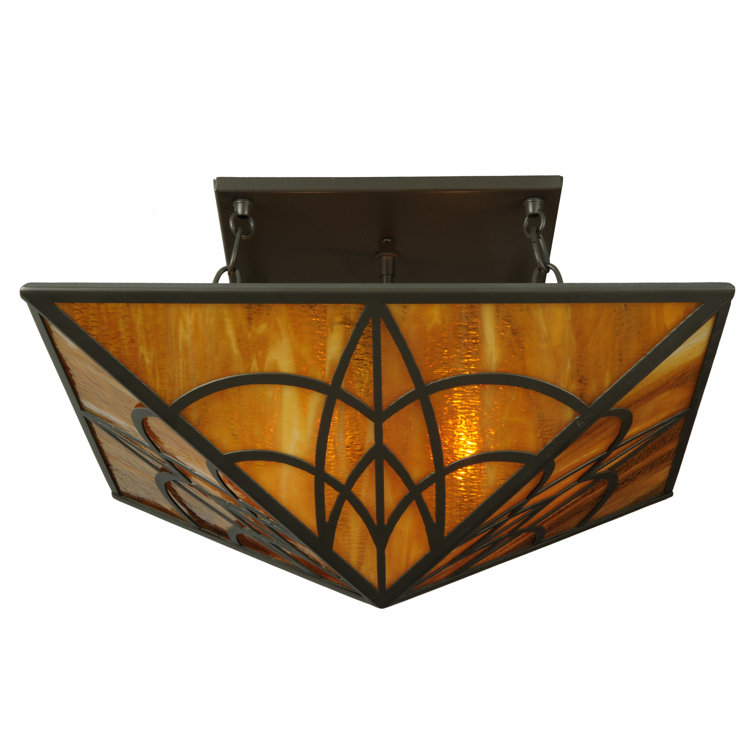 Scottsdale Bronze 2-Light Indoor/Outdoor Glass Flush Mount