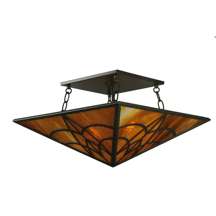 Scottsdale Bronze 2-Light Indoor/Outdoor Glass Flush Mount