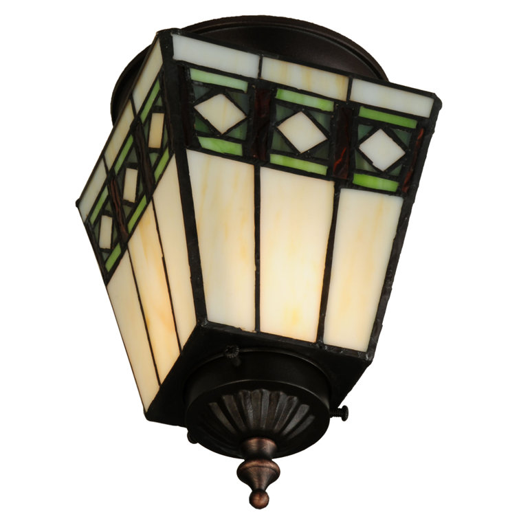 Bronze and Glass 7" Indoor/Outdoor Flush Mount Light