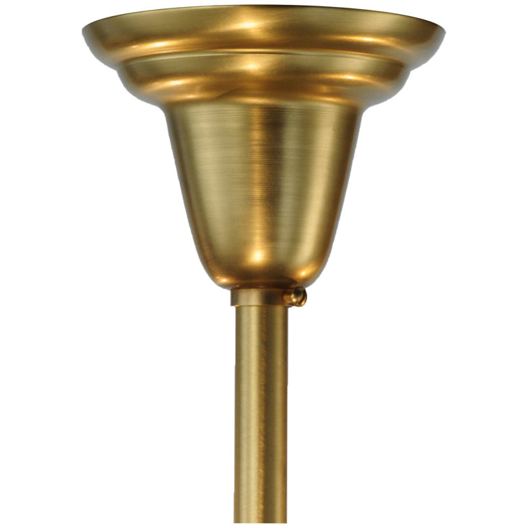 Brass and Glass 3-Light Globe Semi-Flush Mount