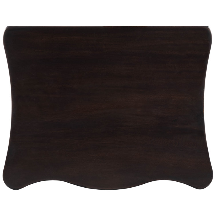 Rochelle Curvy Mahogany Veneer Nightstand with Shelf