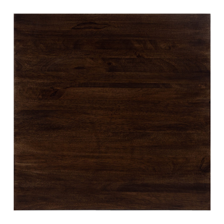 Triangular Mango Wood & Metal End Table with Storage - Coffee