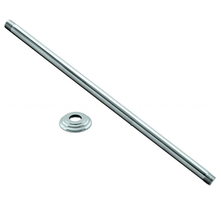 36" Polished Chrome Brass Ceiling Mount Shower Arm with Flange