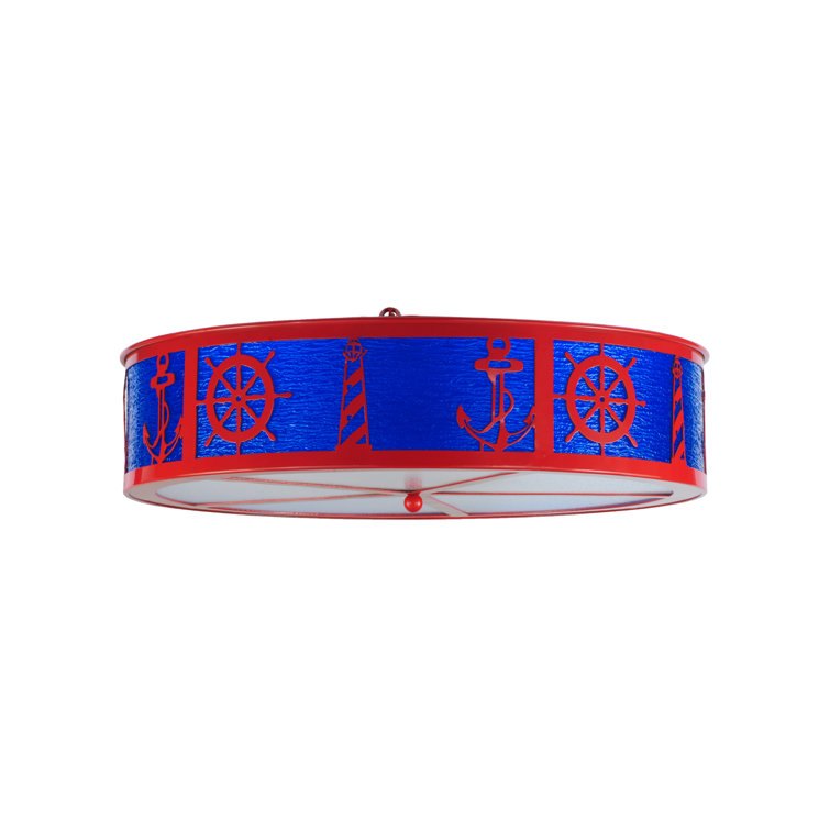 Coastal Elegance 4-Light Indoor/Outdoor Flushmount in Glass Design