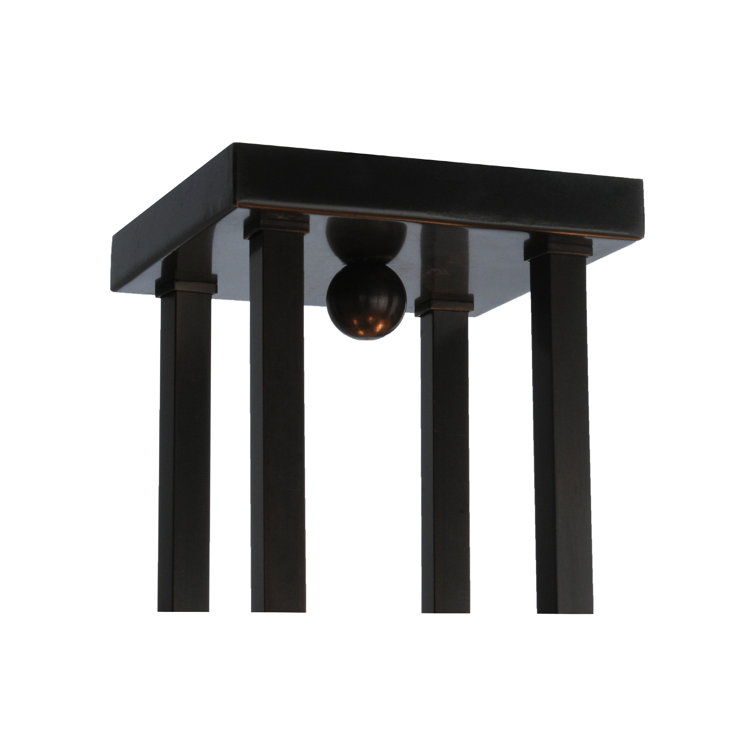 Amber Globe 4-Light Semi-Flush Mount in Timeless Bronze