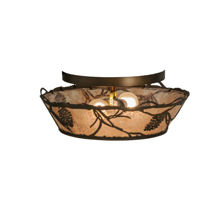 Antique Copper Pine Cone 8" Indoor/Outdoor Flush Mount