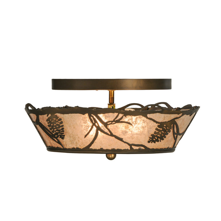Antique Copper Pine Cone 8" Indoor/Outdoor Flush Mount