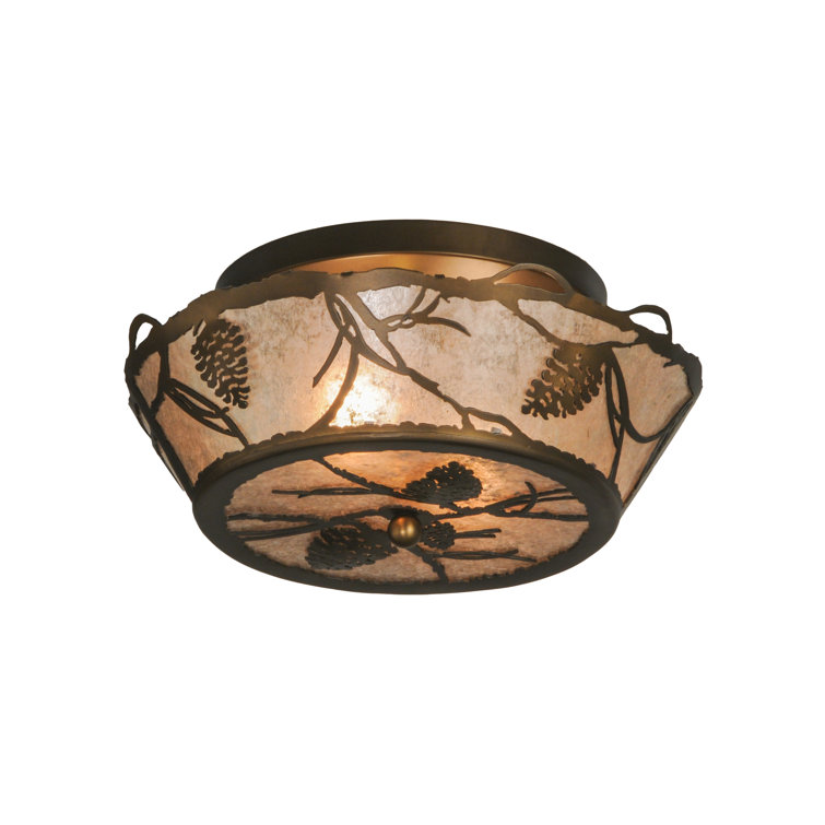Antique Copper Pine Cone 8" Indoor/Outdoor Flush Mount