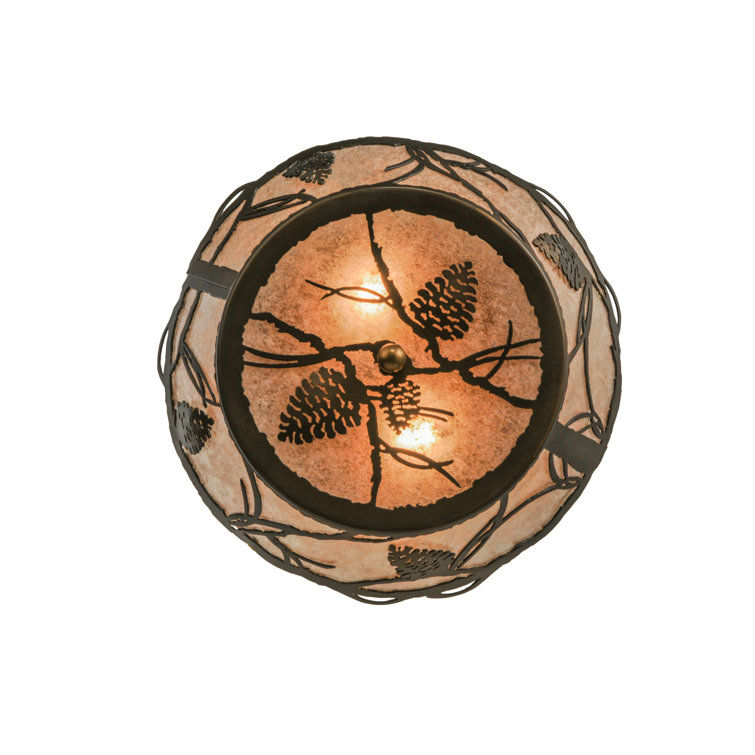 Antique Copper Pine Cone 8" Indoor/Outdoor Flush Mount