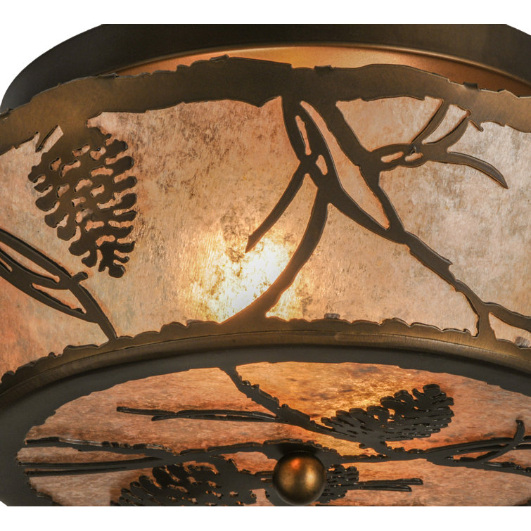 Antique Copper Pine Cone 8" Indoor/Outdoor Flush Mount