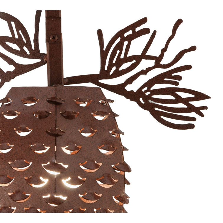 Rustic Pinecone Metal Semi-Flush Mount Light