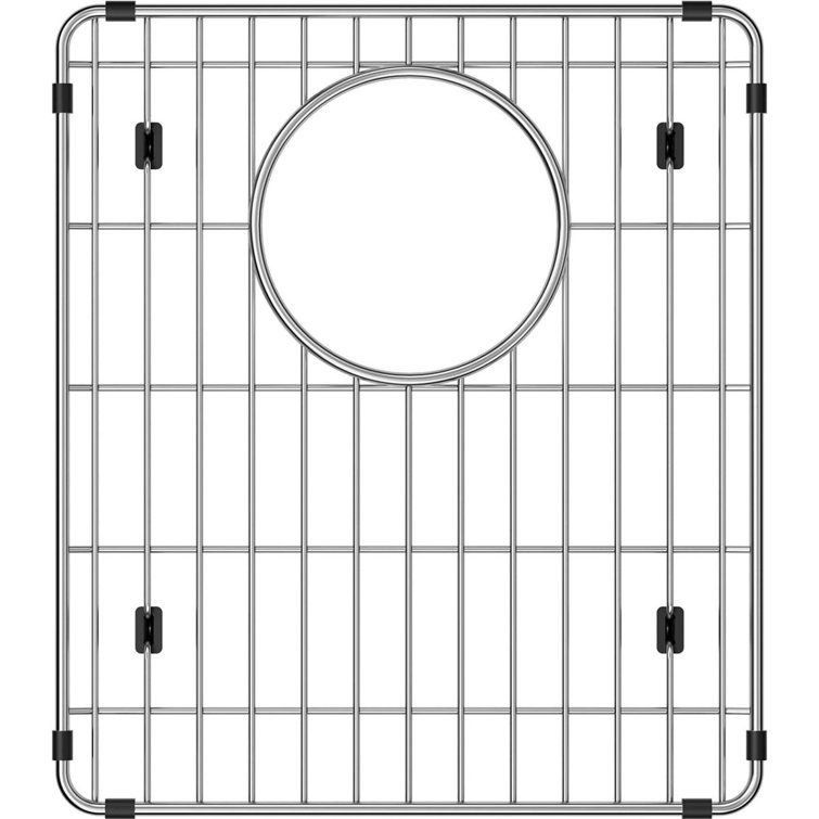 Stainless Steel Rectangle Sink Grid with Center Drain Opening