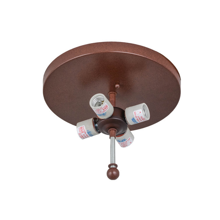 Bronze and Glass Native American Flush Mount Light