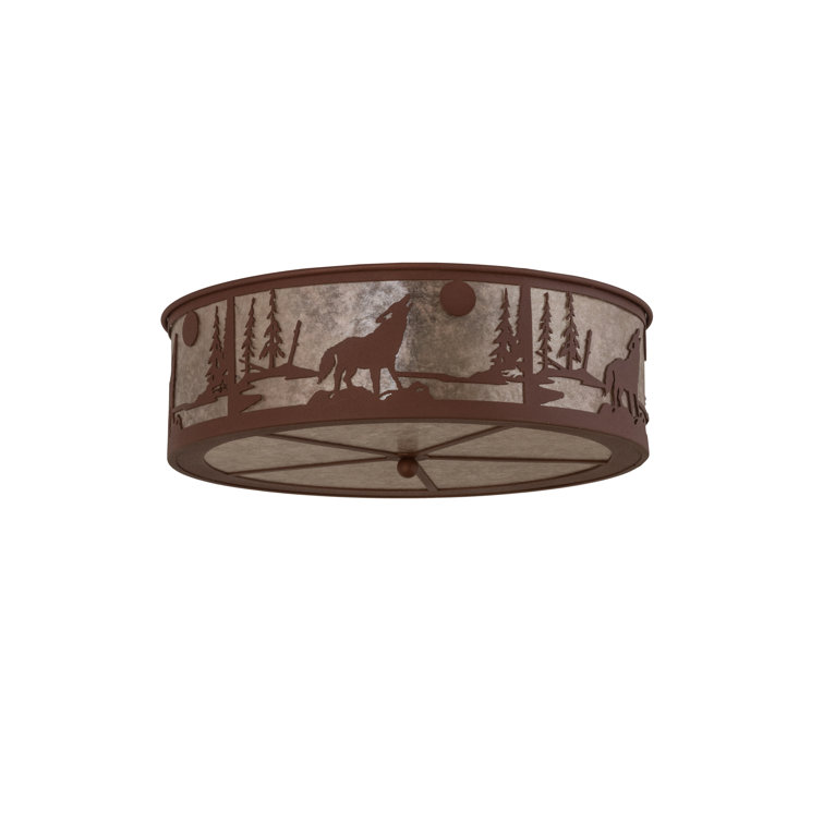 Rustic Glass and Metal 4-Light Flush Mount