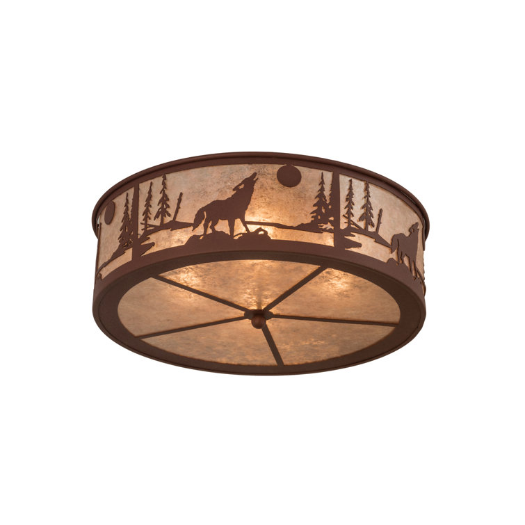 Rustic Glass and Metal 4-Light Flush Mount