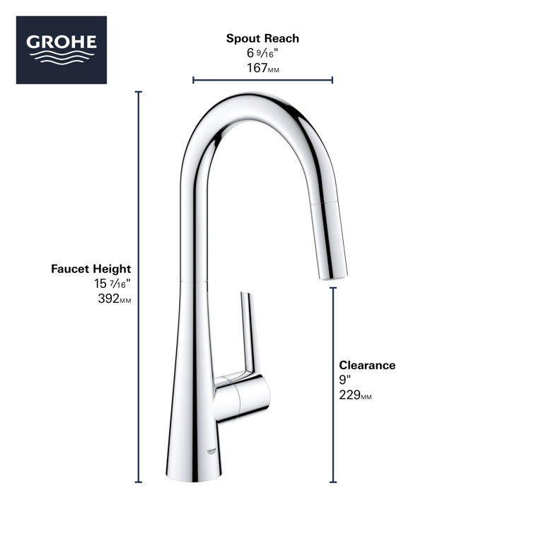 Zedra SuperSteel Modern Pull-Down Dual Spray Bar Faucet