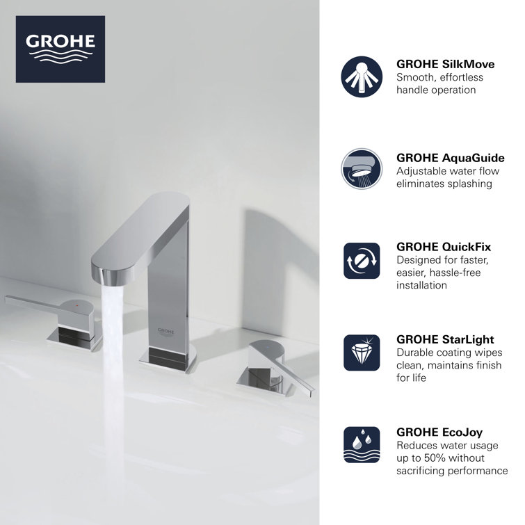22.5" Brushed Nickel Modern Widespread Bathroom Faucet