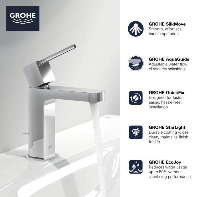 Grohe Plus Chrome Single-Handle S-Size Bathroom Faucet 1.2 GPM