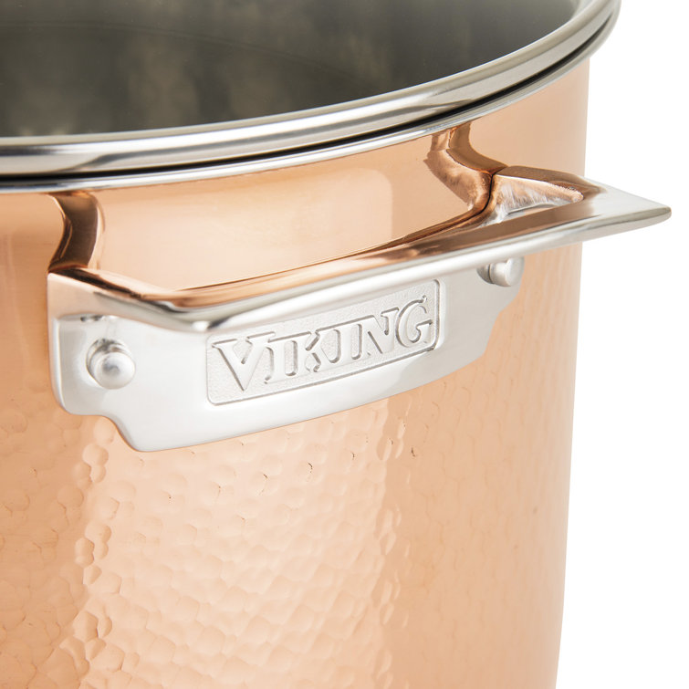 Viking 3-Ply Hammered Copper and Stainless Steel 10-Piece Cookware Set