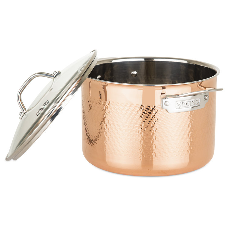 Viking 3-Ply Hammered Copper and Stainless Steel 10-Piece Cookware Set