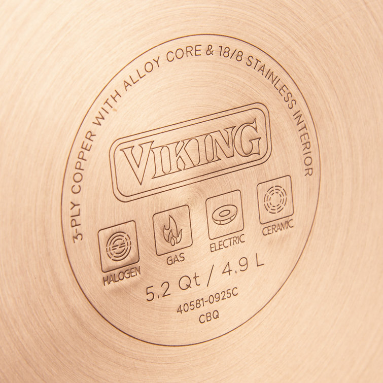 Viking 3-Ply Hammered Copper and Stainless Steel 10-Piece Cookware Set