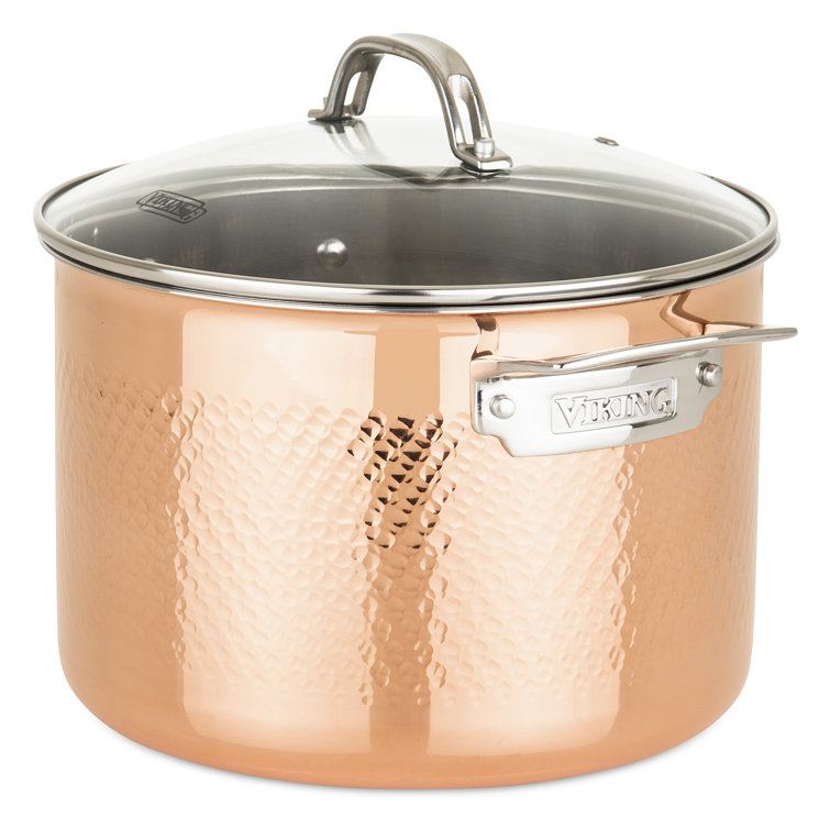 Viking 3-Ply Hammered Copper and Stainless Steel 10-Piece Cookware Set