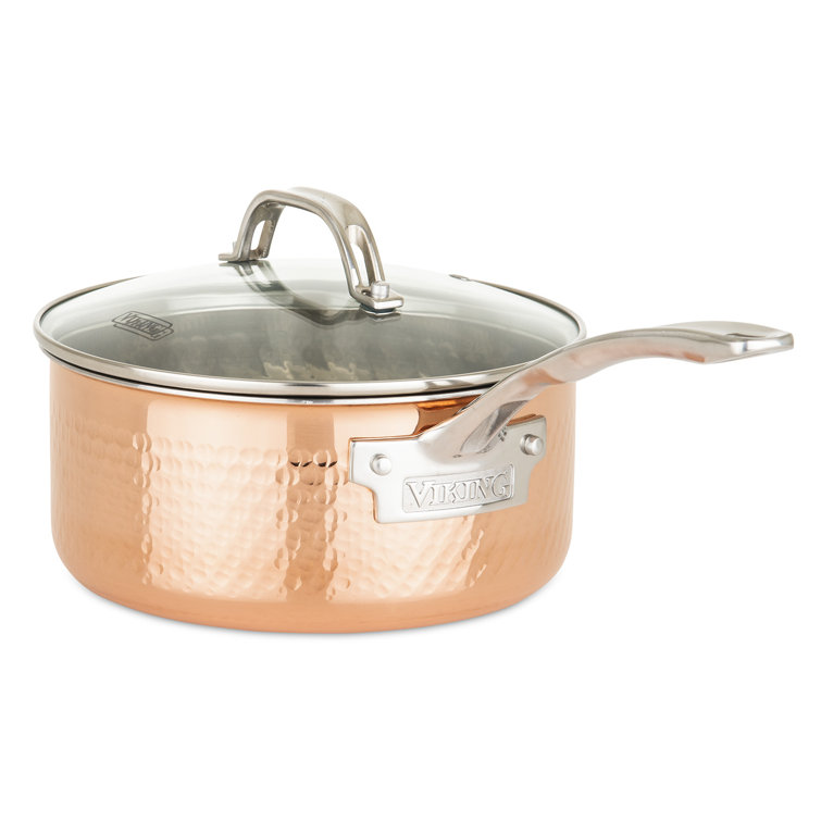 Viking 3-Ply Hammered Copper and Stainless Steel 10-Piece Cookware Set