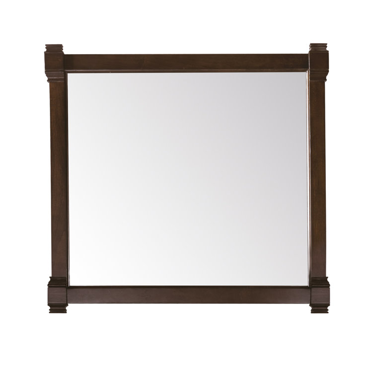 Burnished Mahogany Rectangular Wood Framed Vanity Mirror