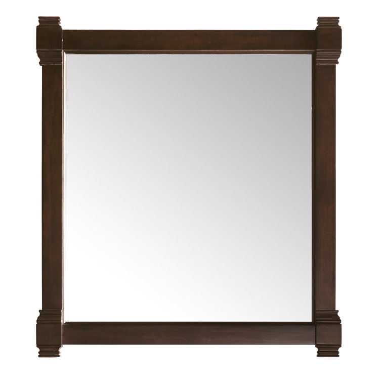 Burnished Mahogany Rectangular Wood Framed Vanity Mirror
