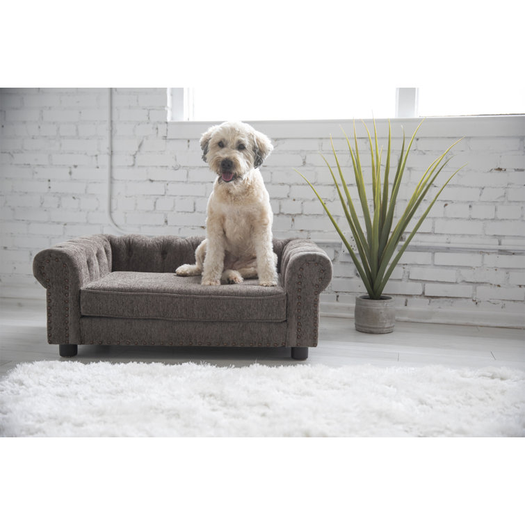 Elevated Chew-Resistant Large Dog Bed in Granite Stainless Steel