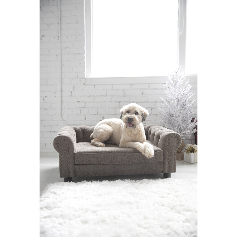 Elevated Chew-Resistant Large Dog Bed in Granite Stainless Steel