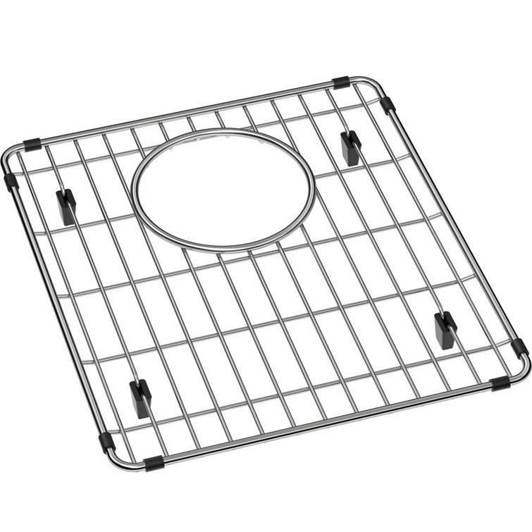 Stainless Steel Rectangle Sink Grid with Center Drain Opening